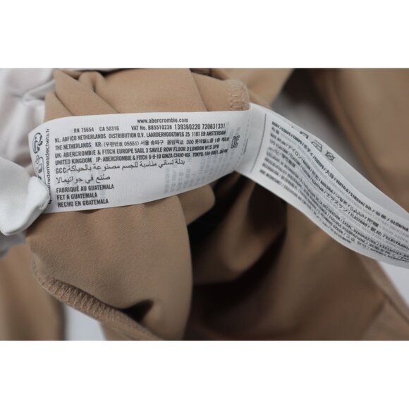 Abercrombie & Fitch Soft  Collection Beige Long-Sleeve Bodysuit Snap Closure S - Picture 4 of 9